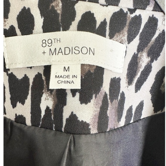 89th + Madison Leopard Print Blazer Jacket Size Medium 3/4 Sleeve Mob Wife - Picture 6 of 8